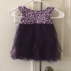 Purple leopard print dress for baby girl